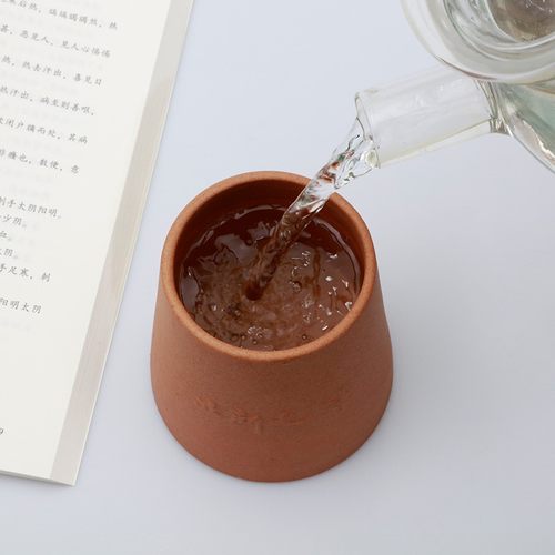 立新七灸浮雕版水盅 保健养生陶瓷水杯 茶杯办公 家用喝水杯