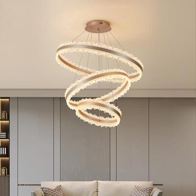 现代约客厅灯22346别墅大灯吊灯复式楼大气高简级感轻奢风大吊主