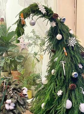 圣树歪脖子品天竺少真植物手工NPI圣诞装诞饰室内门店场景布置引