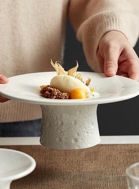 高脚酒茶点盘MKD陶瓷意境菜高会档所酒餐厅店餐具ktv吧创意冷菜盘