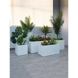 户外不锈钢花箱台场植种398箱广商业街长方阳形花坛铁艺市政花槽