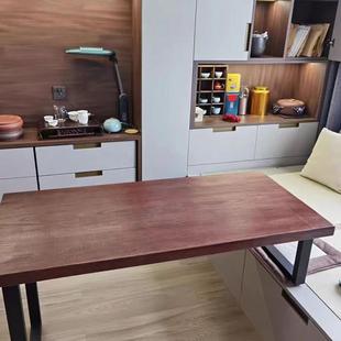 0J脚木实飘窗桌家用卧室窗台延伸书定制LBY简约现代长短高桌低电