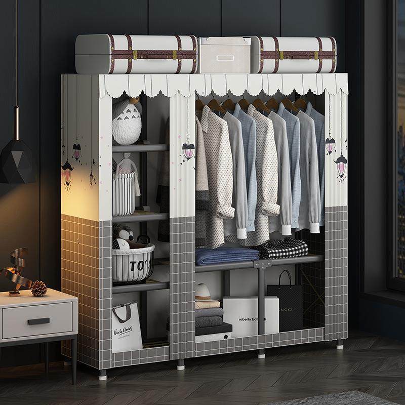 简易衣家租用卧室组装叠布衣柜全柜QUX钢架结折实耐用出房用家具,标准件/零部件/工业耗材,车间地垫,淘宝优惠券,粉丝福利购,淘宝优惠卷