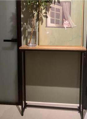 简玄关桌暖气片条遮挡桌铁艺长餐边桌实木条案XCZ几墙墙边靠约窄