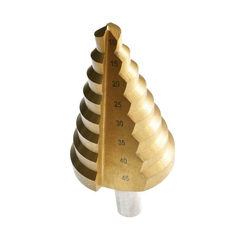 厂家直销10-APV45具m头m头宝塔钻三角柄扩孔钻木工打孔工镀钛阶梯