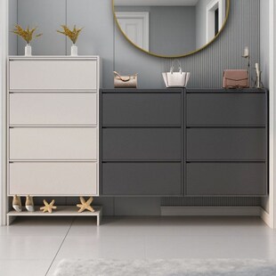 12-15现代i简约超薄钢制翻斗鞋柜入户玄关鞋柜小体积防潮挂墙落地