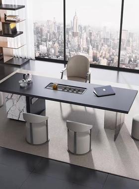 意约办公客厅阳泡台家用简岩板式茶桌组合茶几干泡湿AZS一体大板