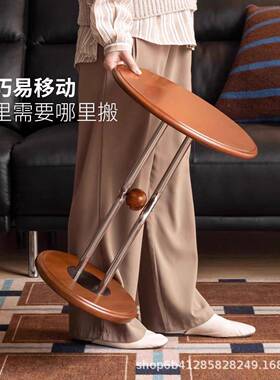 鸿福实木客厅包斯茶圆几阳台创意室圆桌豪卧家用沙发小UKN户型角