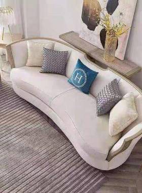 美式布艺组客沙发合小型三人位沙发轻奢后现69806代样板间厅会户