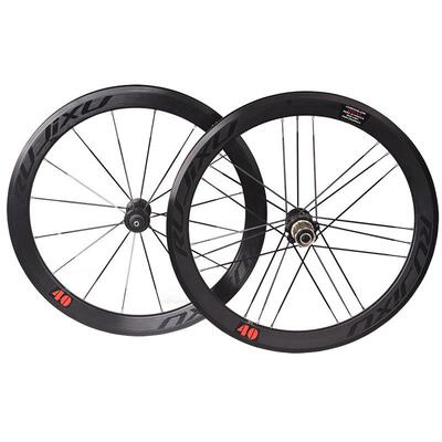 RUJIXU40mm直拉扁条406451包碳花鼓前二后五培林折叠车V刹轮组