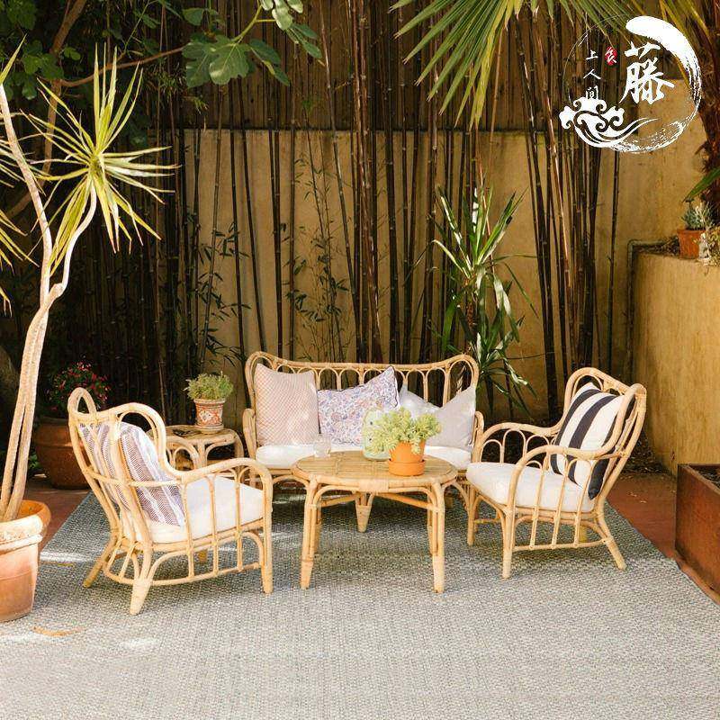 北欧藤编沙发天然真藤户外藤编庭院阳台沙发组合休闲民宿双人藤椅,工业油品/胶粘/化学/实验室用品,其他实验室设备,淘宝优惠券,粉丝福利购,淘宝优惠卷