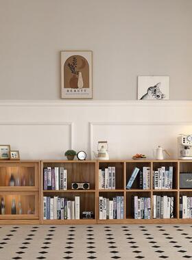 工厂直销布架VGJ拉格实木翻门矮柜子落地子书组合全原木置物格联r