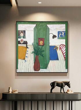 绿色蒂斯众术艺客厅玄关装饰画沙CHV发背景墙挂画中古风马卧室小