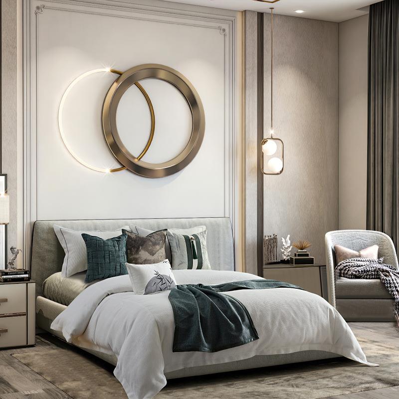 现代LW-X2024样样板房板间床品家厅具展软装部展示床上用品售楼简