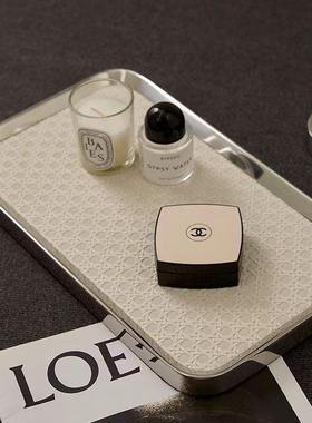 现代轻不锈钢皮革盘ins风首咖啡杯桌面收纳创RXL意饰托摆件装饰奢