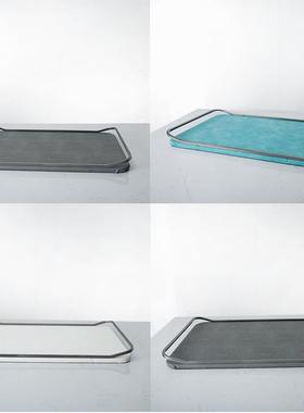 现摆代轻奢欧式客厅家用属长金方形托盘装件样板间茶几桌面饰GD-A