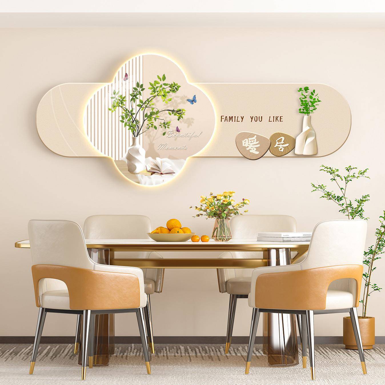 装奶油风轻奢挂简约装饰厅饰画墙壁DK3-E1画件轻餐奢挂画