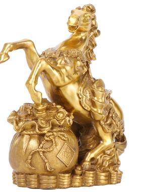 杨铜记厂家马财神马铜元宝马生肖马摆件聚马宝上盆马