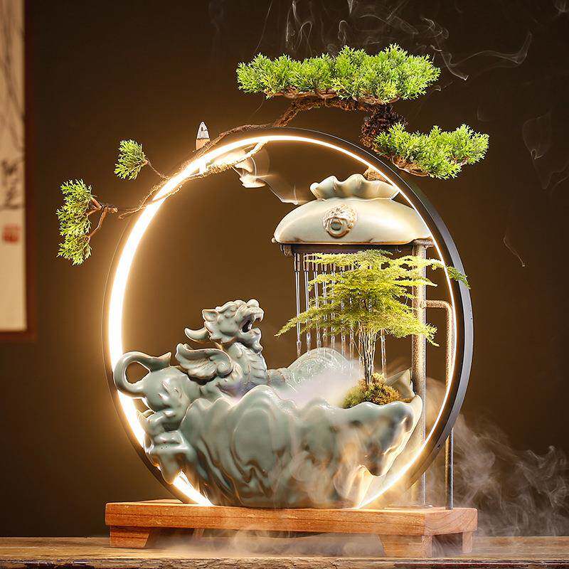 新中招式财貔貅流水摆HGU厅件陶瓷循业环水客桌面办公室开乔迁礼 - 宇糯工厂5出品