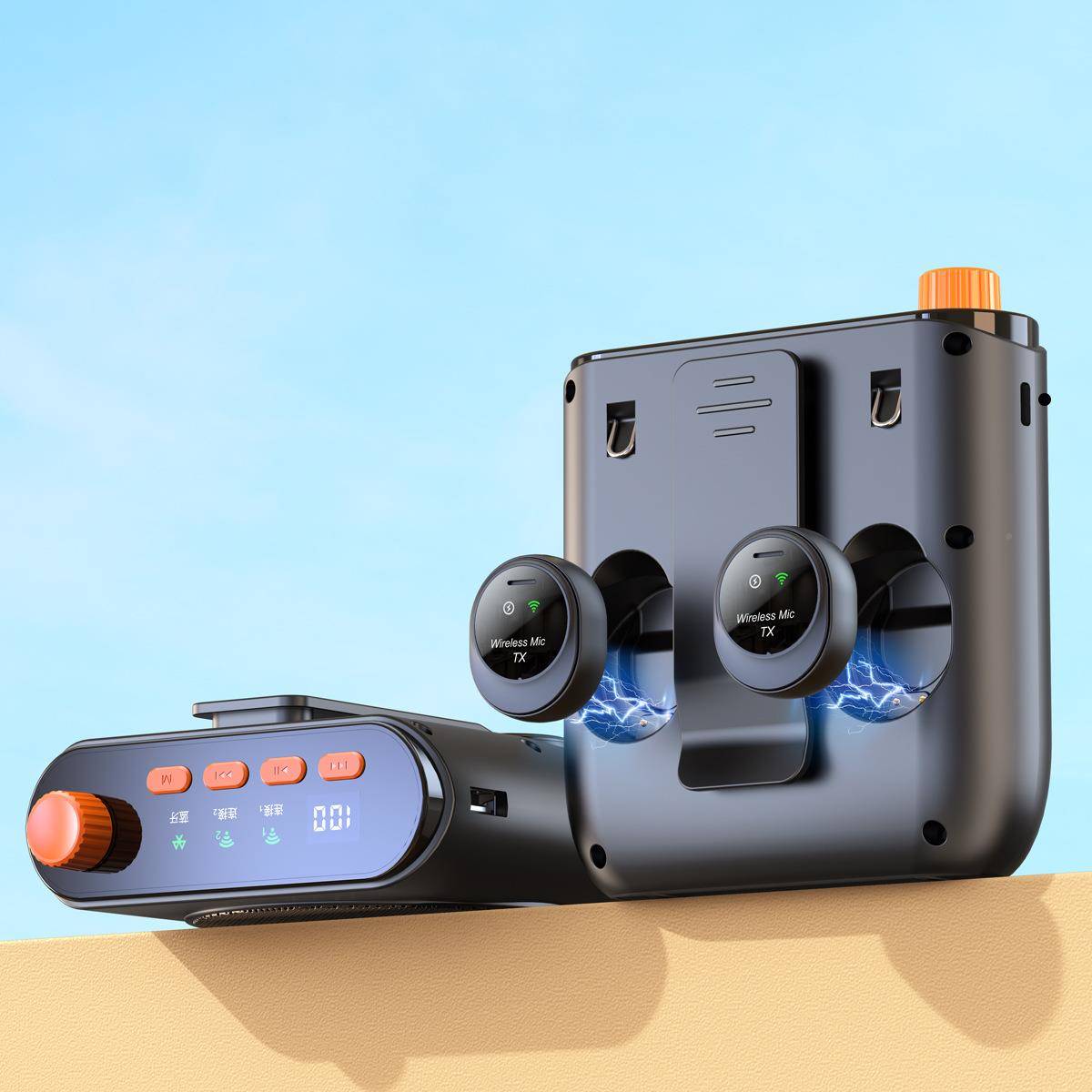 新款模J98纽扣磁小蜜蜂无线扩音器教师吸导游喇私叭扬J98声器无啸