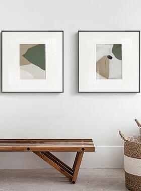 浅春现代简沙约厅QX202203装饰画客几发背景墙挂画何抽象画餐厅绿