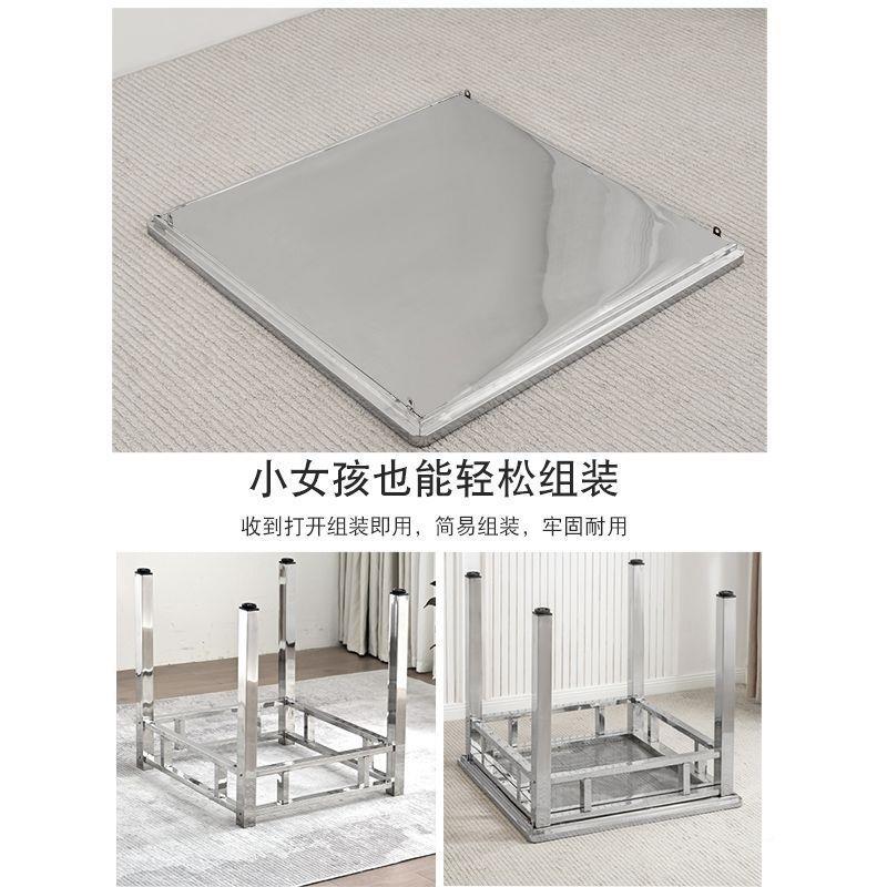 家加厚不锈餐桌桌子钢特用KOK厚多能方桌双功层棋牌八仙桌饭桌烤
