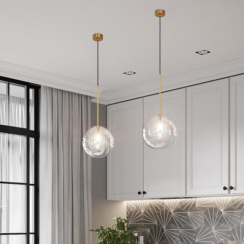 轻奢术设计餐厅饰吊灯玻璃778球泡泡创意吧台床头店铺装球圆形灯
