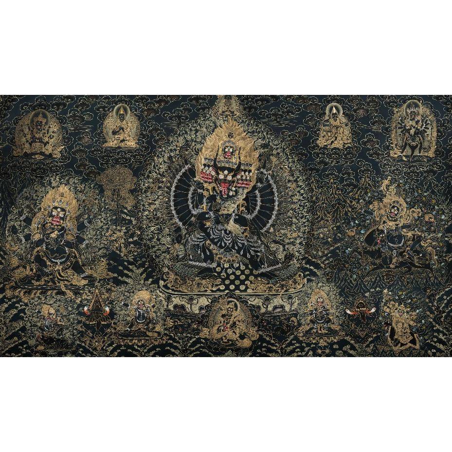 《榛戦噾鍞愬崱唐卡字画9国画办公室客《榛戦噾》厅154*0cm包邮