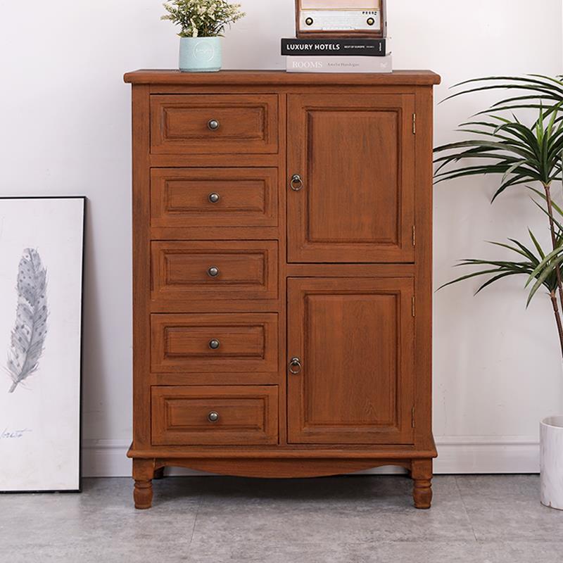 K8斗柜实木美式收储物21411小斗柜子卧室靠客厅墙家用纳餐边柜抽