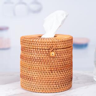 秋藤纯手工编抽纸纸盒客EDM-108厅茶几子桌纸巾收面纳盒抽筒