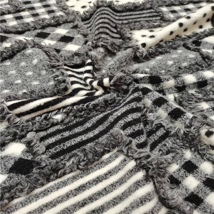 现货毛呢毯拼乞丐补丁冬服装家纺秋毛RAI面接料