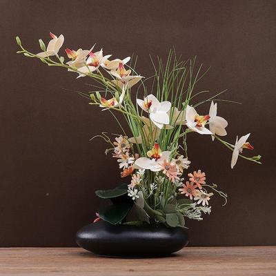 蝴蝶兰高级仿真盆花栽花轻奢假插花客厅玄关前台酒装厂家直供店桌