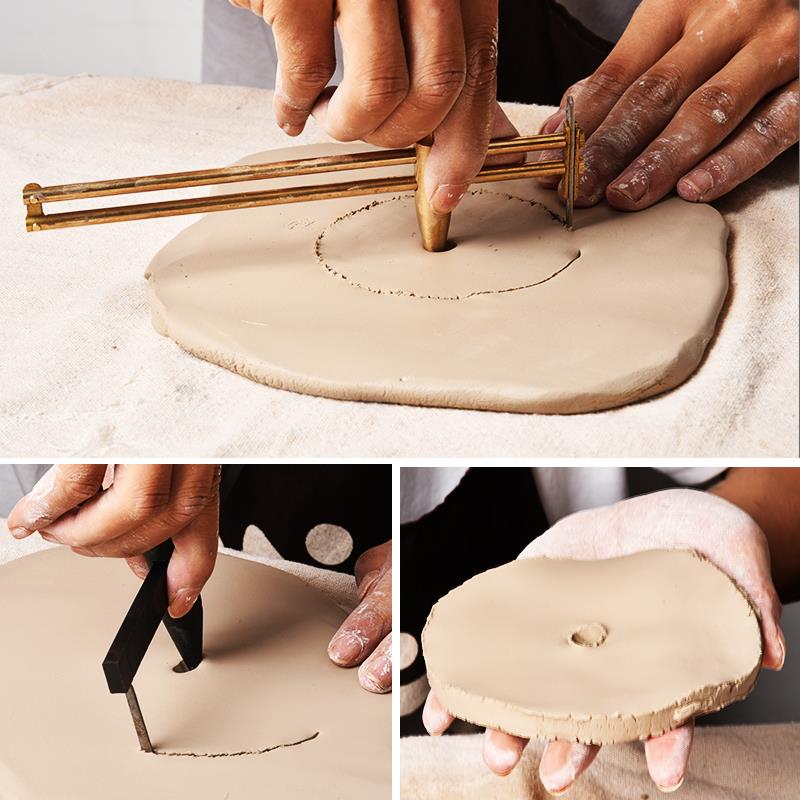 陶艺工细具卡圆规铜制属精测量工尺具泥塑捏雕刻泥板画金2024-YKC