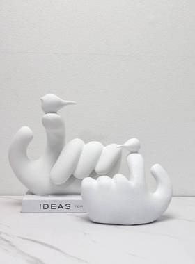 欧简约抽象树脂1712件指尖小艺术摆玄关客式厅酒店电视柜家鸟居装