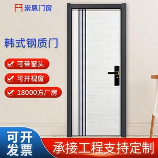 韩式电解板转印门酒店公寓卧室隔音室内钢质转印门