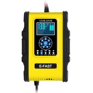 12V24V12A7段式 铅酸电池充电器显示屏14.6V锂电汽车充电动