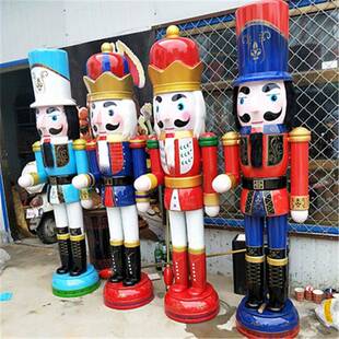 圣诞节玻璃钢雕塑胡桃夹子士兵圣诞节摆件商场美陈雕塑