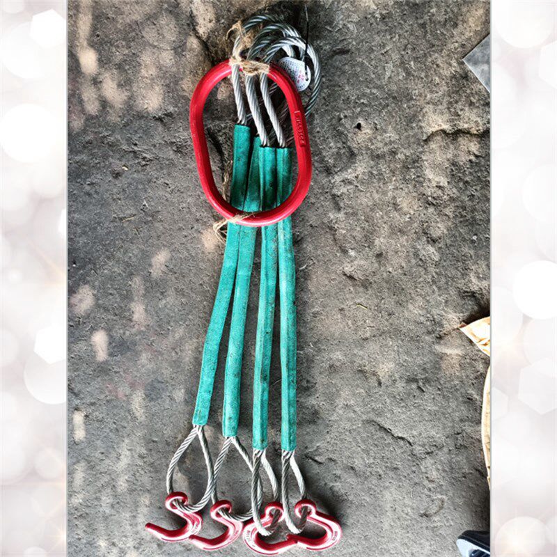 防滑防割吊船吊车压橡胶包胶钢丝绳吊带防腐耐酸碱吊具编缆索具