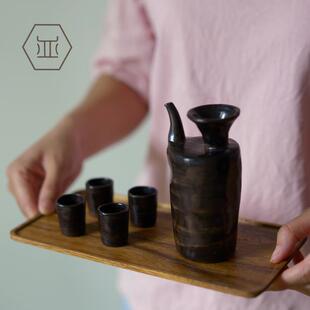 手拙粗陶酒一ZQU具套具装日式壶四杯小礼酌微醺酒器白酒分酒创意