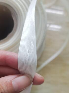 12mm白色柔性加捻丝胶水带可打结防滑可免打包扣可撕打包带