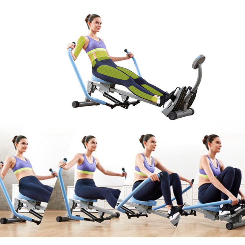 厂家直供家用划船机仿真双桨液压阻力划艇机划船器rowingmachine