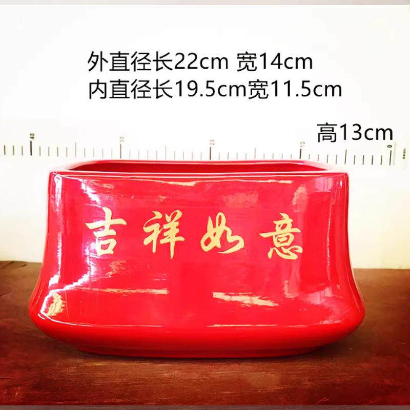 厂家直发陶厅瓷花盆GQE家长方粗陶复古用中式花器客摆件盆景盆形