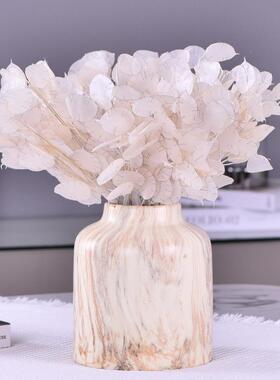 高端仿真花防真花假花新娘把花束真仿干叶子花扇叶SU8166T银花束