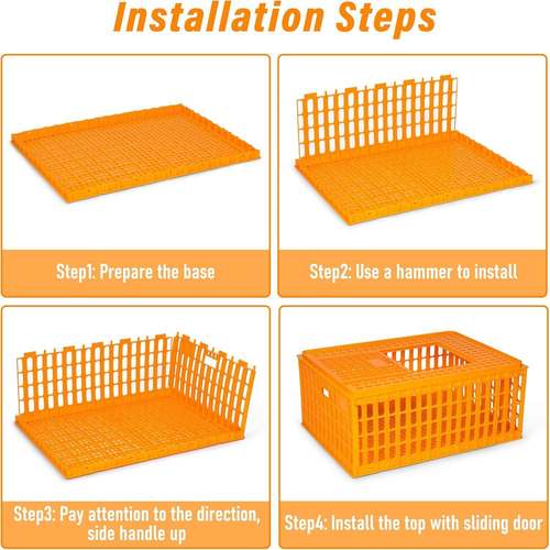 XTZ塑料叠鸡笼输筐周转加厚鸡鸭笼鸽笼鹅箱可折运家用家禽运输笼