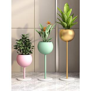 北约欧轻奢铁艺花架个阳性简电客厅视旁置物架台76518花盆架绿植