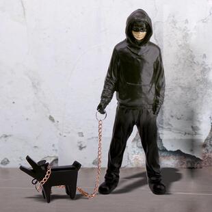 创艺术摆件桌面礼物书房装饰230424柜办励志班克西遛公意人狗摆件