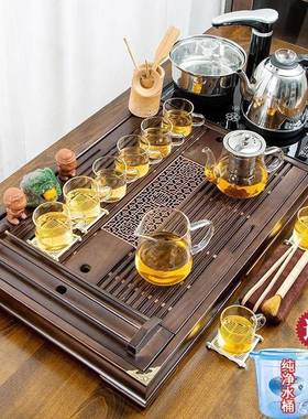 整具套紫砂茶套装全自动烧水壶一体盘家用客72372厅高泡档茶茶功