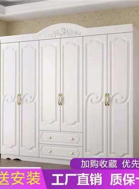 欧式衣柜木质门简约31388现卧代室门五门小户型板式组装六白四色