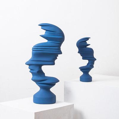 北欧简约脂象黑白人脸雕塑摆关件客厅抽卧室玄电树视柜家居NTO装