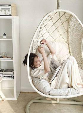 加厚闲MUV吊椅吊篮靠垫宿舍单人坐垫靠背卧室台休椅摇篮秋阳千椅
